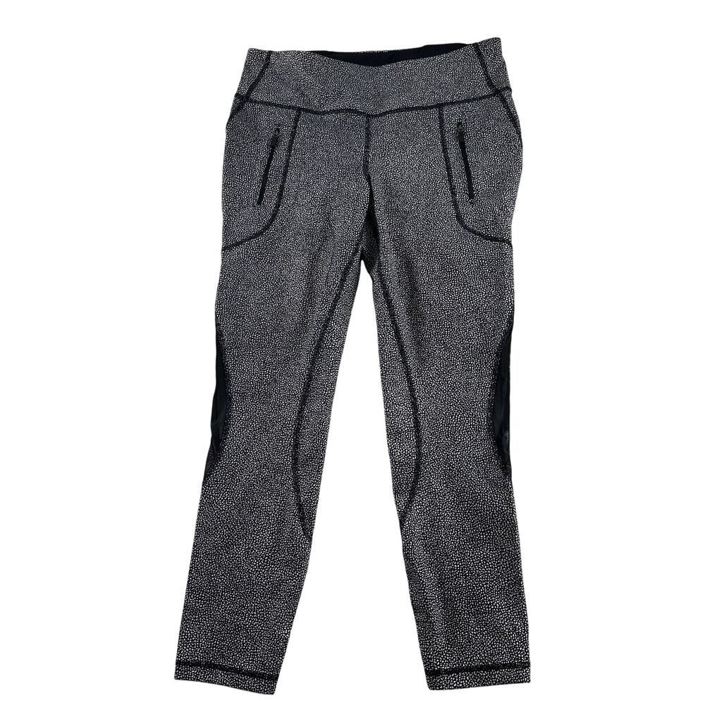 Lululemon Invigorate 7/8 Tight 10 Black White Chakra Print‎ Luxtreme Zip Pocket